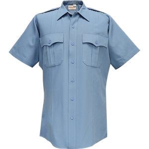 Flying Cross Deluxe Tropical Short Sleeve Public Safety Shirt - 2X-Large, Medium Blue