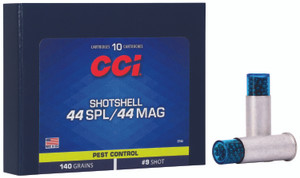 CCI 3744 .44 Special Shotshell #9, 10 Rounds per Box, Hunting Ammunition