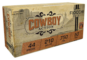Fiocchi 44 S&W Special Cowboy Action Ammunition - 210 Grain Lead Flat Point, 50 Rounds per Box