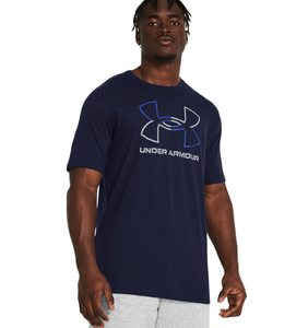 Under Armour Men's UA Foundation Short Sleeve in Midnight Navy/Royal/Steel, Size Medium