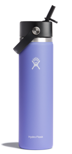 Hydro Flask Wide Mouth Insulated Water Bottle with Flex Straw Cap, 24oz - Lupine