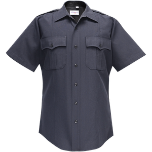 Flying Cross Deluxe Tropical Short Sleeve Shirt with Convertible Sport Collar - X-Large LAPD Navy