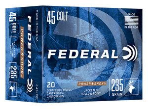Federal Power-Shok 45 Colt Jacketed Hollow Point Ammunition – 235 Grain, 20 Rounds per Box