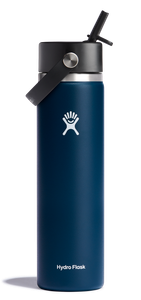 Hydro Flask W24BFS464 Wide Mouth Insulated Water Bottle with Flex Straw Cap - 24oz Indigo