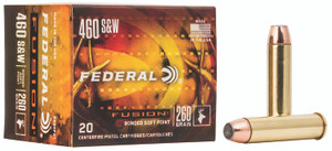 Federal Fusion Handgun Ammunition for .460 S&W Magnum – 260 Grain Soft Point, Centerfire Brass Cases