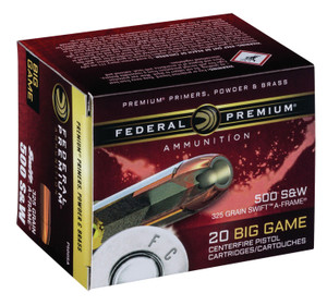 Federal Premium P500SA 500 S&W Magnum 325 Grain Swift A-Frame Centerfire Handgun Rounds