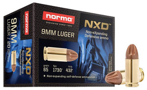 Norma Ammunition 611140020 9mm Luger Self Defense 65 Grain Copper Bullet