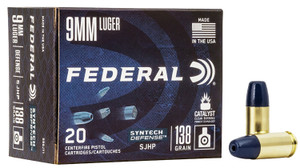 Federal Syntech Defense 9mm Luger 138-Grain Segmented Hollow Point Ammunition - 50 Rounds per Box
