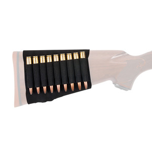 Allen Company RFL Cartridge Buttstock Ammo Pouch - Black Elastic Shooting Accessory