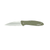 Kershaw Leek Part Number 1660OL – OD Green Handle with Satin Blade, 3-Inch Plain Edge for Everyday Carry