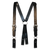 Boston Leather Firefighter's Suspenders, 1 1/2 inch Wide Adjustable Straps, X-Long, Black