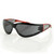 Bobster Shield II Frameless Sunglasses with Impact-Resistant Polycarbonate Lenses - Red Frame, Smoked Lenses