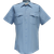 Flying Cross Command Short Sleeve Zipper Shirt for Police Officers, Size 15.5, Brilliant Blue