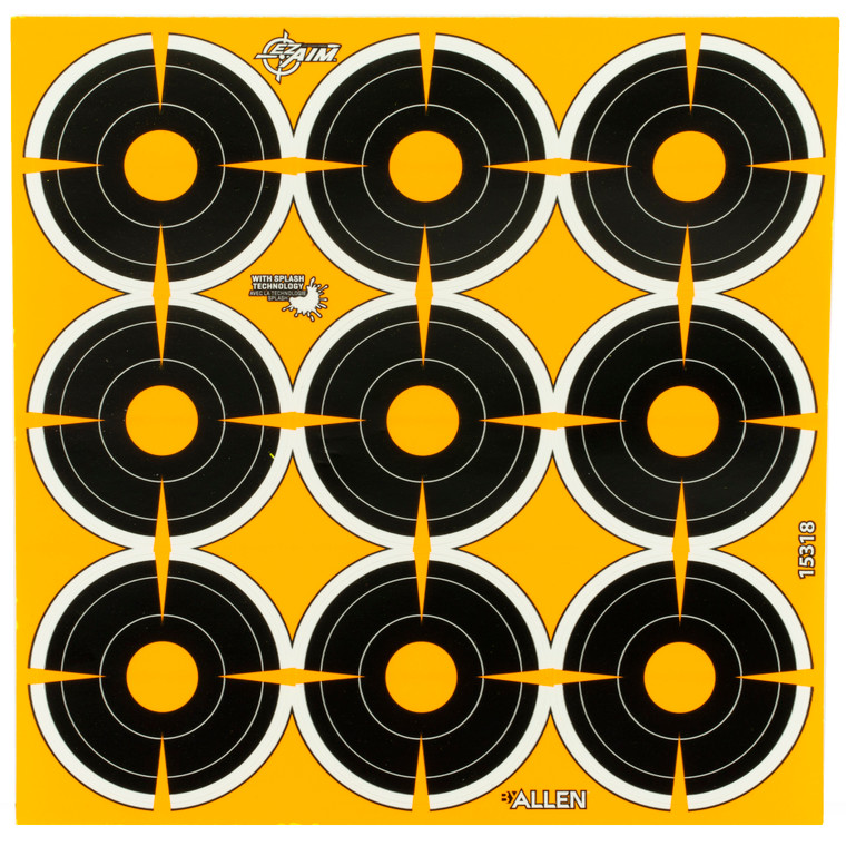 Allen Company EZ Aim Adhesive Splash Reactive Paper Shooting Targets - 2 inch, 12 Sheets