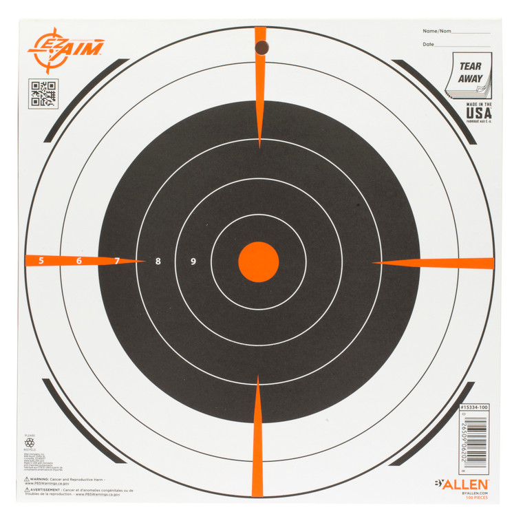 Allen Company EZ Aim Bullseye Adhesive Targets (12x12 inches, Pack of 100)