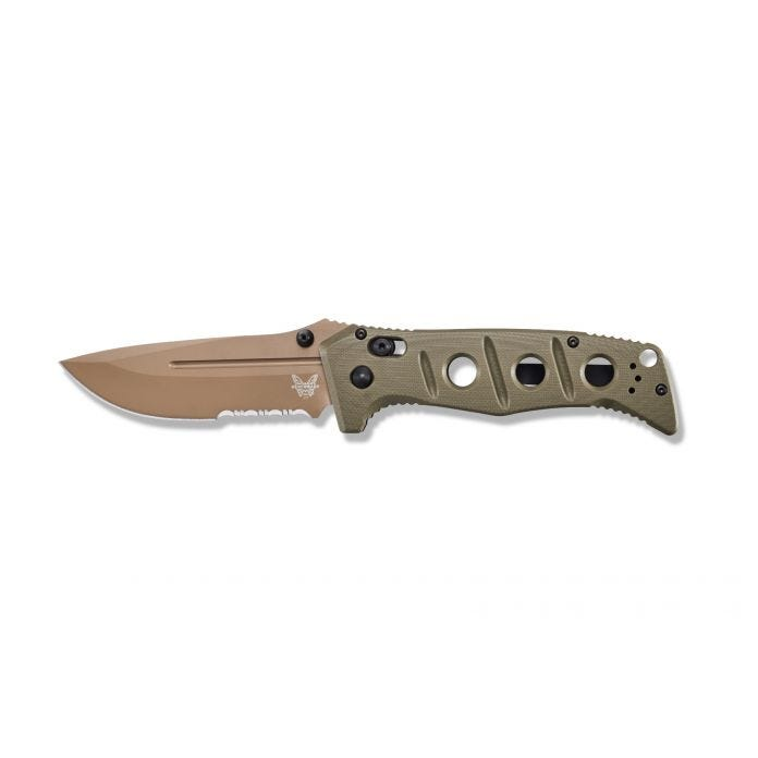 Benchmade Adamas 275SFE-2 Tactical Folding Knife with OD Green G10 Handle