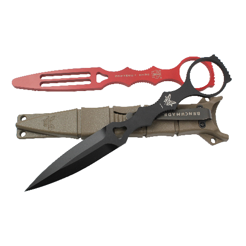 Benchmade 176BKSN-COMBO SOCP Skeletonized Dagger and Red Training Knife with MOLLE-Compatible Sheath