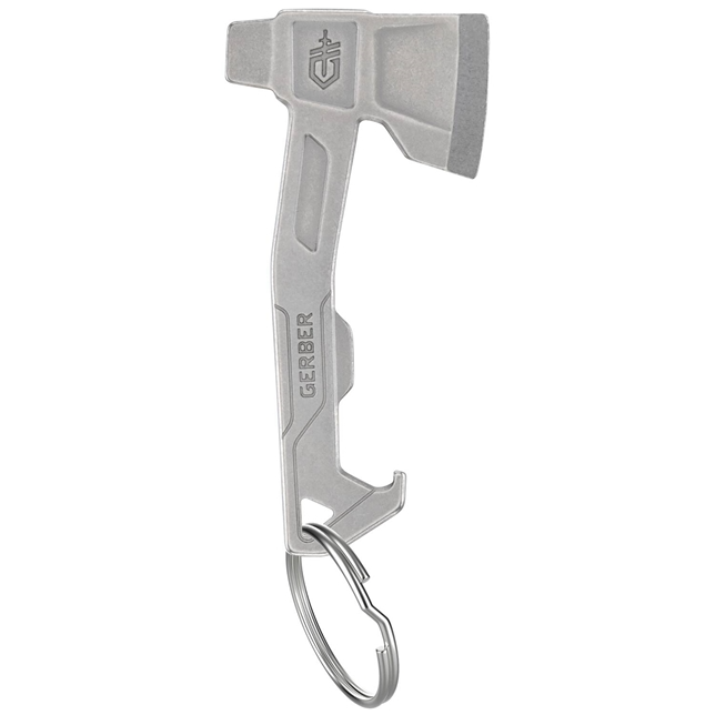 Gerber Gear Hatchet Keychain Multi-Tool – Compact Silver Mini Hatchet with Bottle Opener and Screwdriver