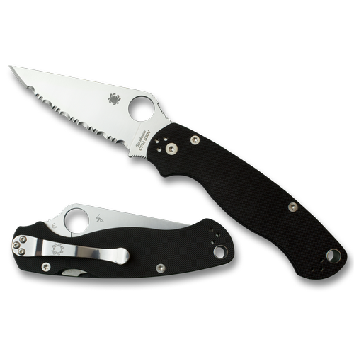Spyderco Para Military 2 C81GS2 Serrated Fixed Blade Knife with Black Handle