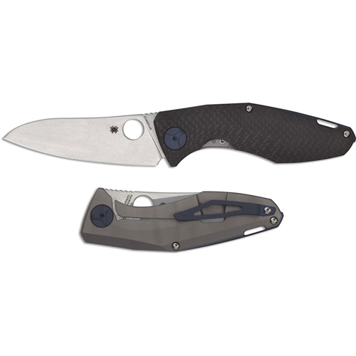 Spyderco Drunken C235CFTIP Custom Collaboration EDC Knife with Titanium Frame Lock and Carbon Fiber Scales