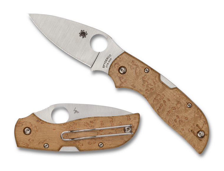 Spyderco Chaparral C152WDP Folding Knife with Birdseye Maple Handle
