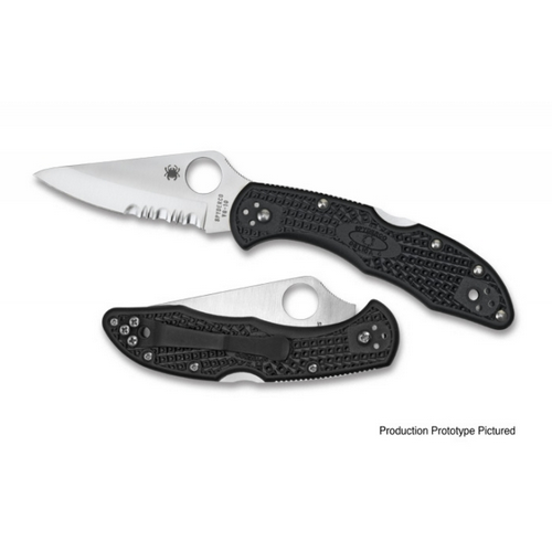 Spyderco Delica 4 C11PSBK Folding Knife with Black FRN Handle and Satin Drop Point Blade