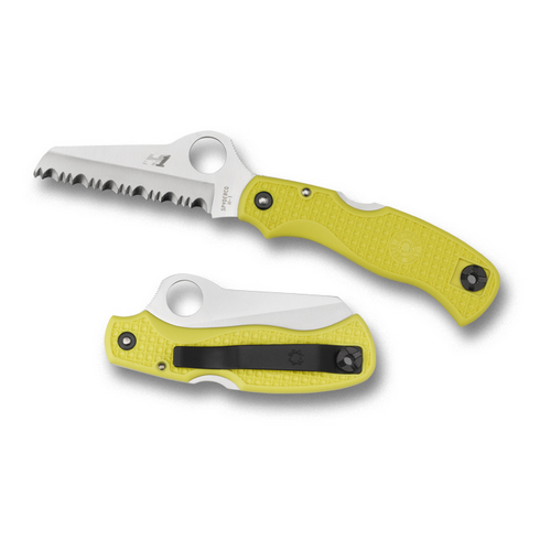 Spyderco Saver Salt Rescue Knife with H-1 Non-Rusting Steel – Model C118SYL