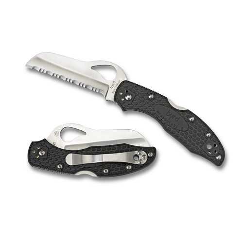 Spyderco Meadowlark2 Rescue Fixed Blade Knife with Textured FRN Handles and Sheepfoot Blade