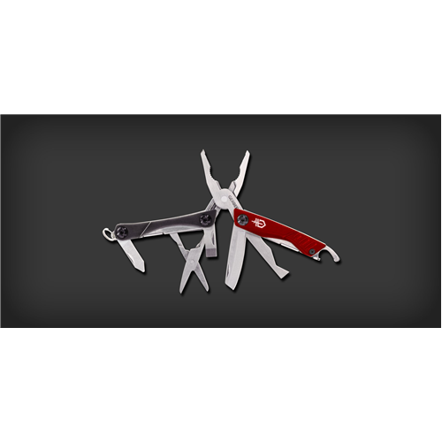 Gerber Gear Dime Micro Tool - Compact Keychain Multi-Tool with 12 Functions in Red
