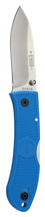 Ka-Bar Dozier Folding Hunter Knife with Blue Handle - Part Number 4062BL