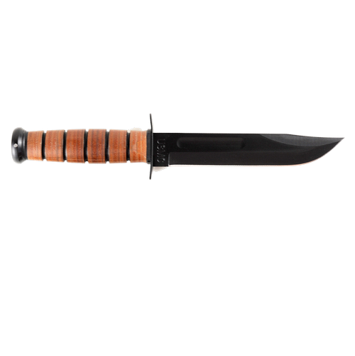 Ka-Bar Military Fighting Utility Knife (Part 1217) – USMC Fixed Blade with Leather Sheath