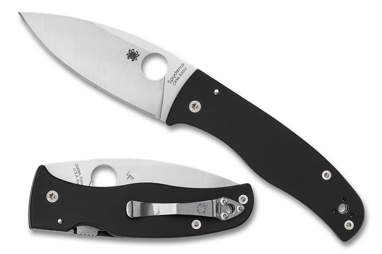 Spyderco Bodacious C263GP Black Pocket Knife with Stainless Steel Drop Point Blade