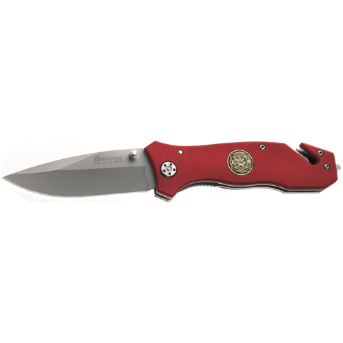 Böker Fire Brigade Rescue Knife with Corrosion-Resistant 440 Stainless Steel Blade and Essential Safety Features