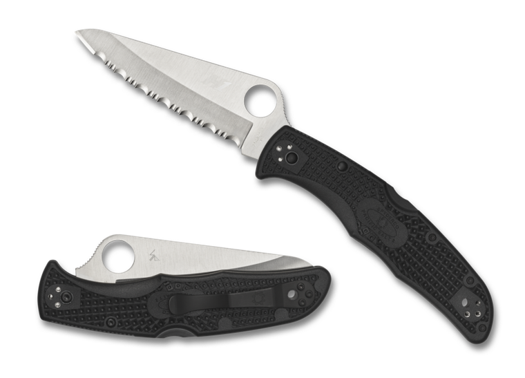 Spyderco Pacific Salt 2 C91PBK2 Folding Knife with H-1 Steel Blade and Bi-Directional Textured Handle
