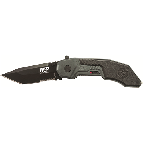 Smith & Wesson Military Police Magic Assisted Tanto Knife with Serrated Blade