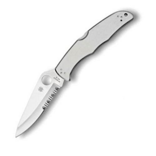 Spyderco Endura 4 C10PS Stainless Steel Handle Drop Point Folding Knife with Combo Edge