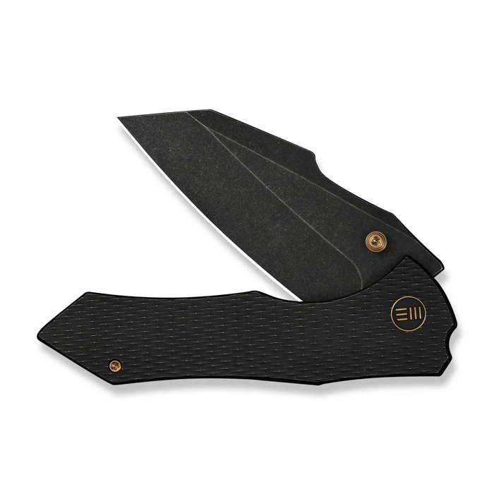 We Knife High-Fin XL Folding Knife with Black Titanium Handle and CPM 20CV Blade – Model WE24010-1