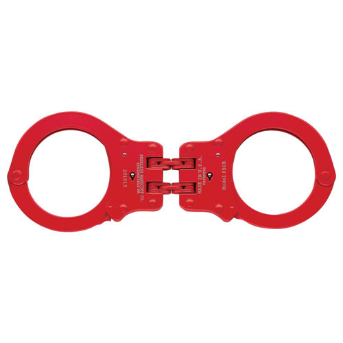 Peerless Handcuff Company Model 850C Hinged Handcuffs with Red Electrolytic Polyurethane Finish
