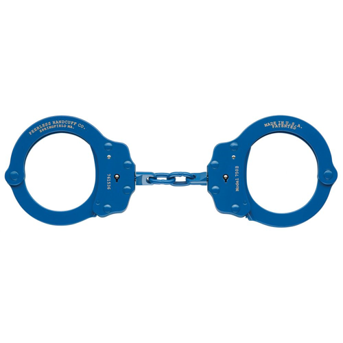 Peerless Handcuff Company Model 750C Chain Link Handcuff with Blue Electrolytic Polyurethane Finish