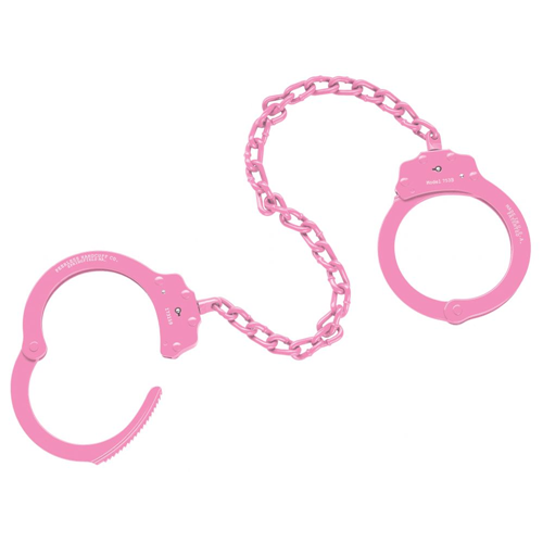 Peerless Handcuff Company Model 753C 15-inch Pink Leg Iron with Tamper-Resistant Design