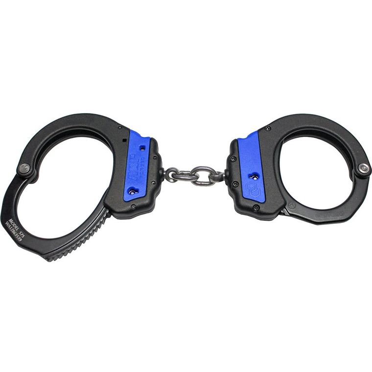 ASP Blue Line Ultra Plus Chain Cuffs with Aluminum Bow – Keyless Double Lock Restraints