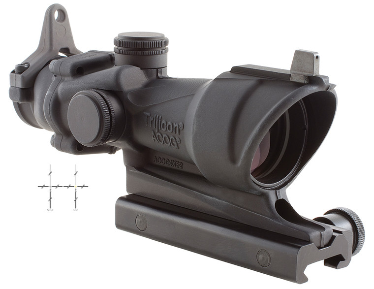 Trijicon TA01NSN308 4x32 Compact Illuminated Red Crosshair Scope for M16 and 308 Rifles