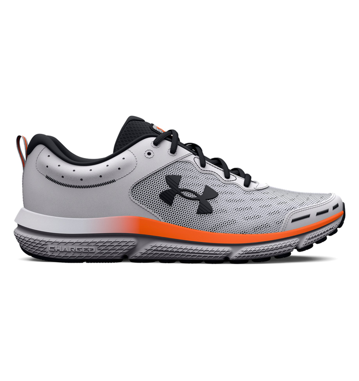 Under Armour UA Charged Assert 10 Running Shoes – White/Orange, Size 7.5