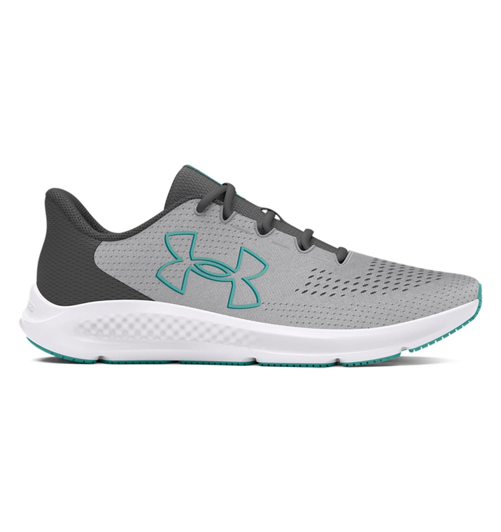 Under Armour Women's UA Charged Pursuit 3 Big Logo Running Shoes - Size 10, Mod Gray/Castlerock/Radial Turquoise