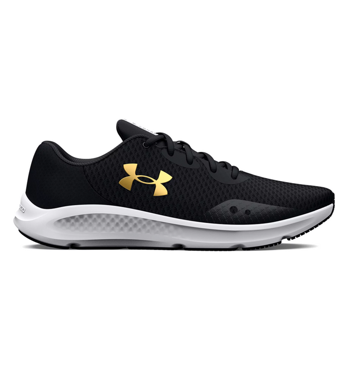 Under Armour UA Charged Pursuit 3 Running Shoes - Black and Gold, Size 10.5