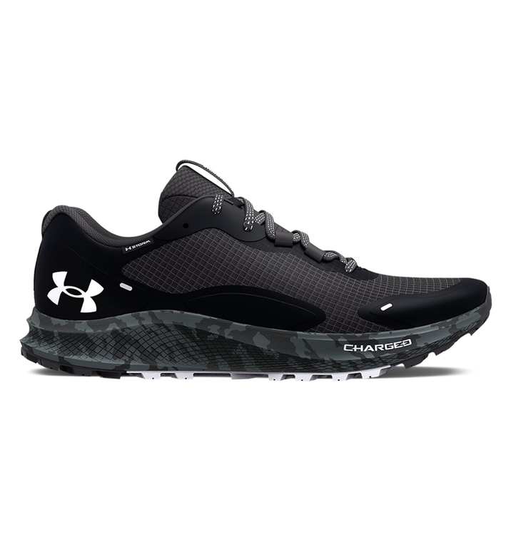 Under Armour Women's UA Charged Bandit Trail 2 Storm Running Shoes – Black/Jet Gray/White, Size 8