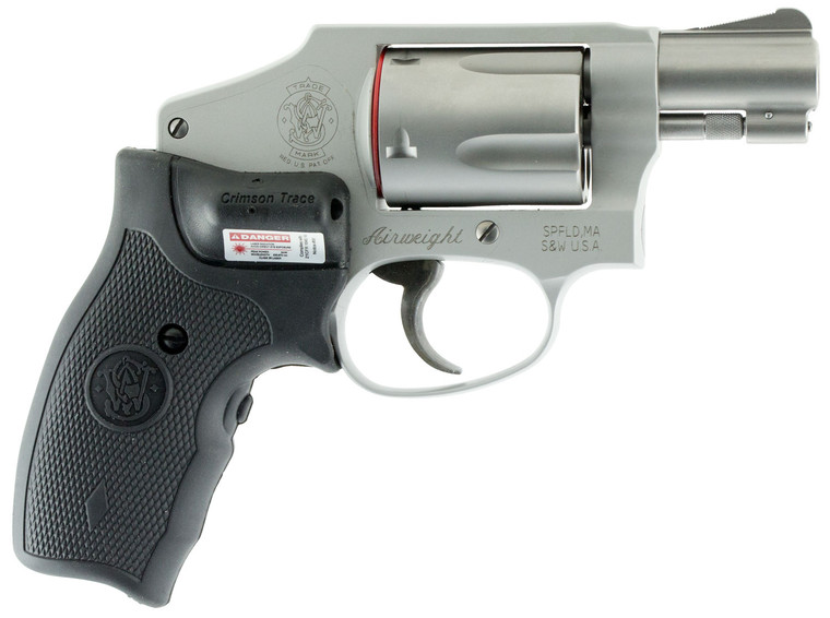 Smith & Wesson M642 J-Frame Revolver with Crimson Trace Lasergrip - 38 Special +P, 1.88" Barrel, 5-Round Capacity