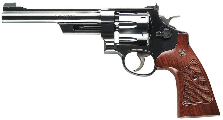 Smith & Wesson Model 27 Classic Revolver with 6.5-inch Barrel in .38 Special +P – Stainless Steel Frame and Walnut Grips