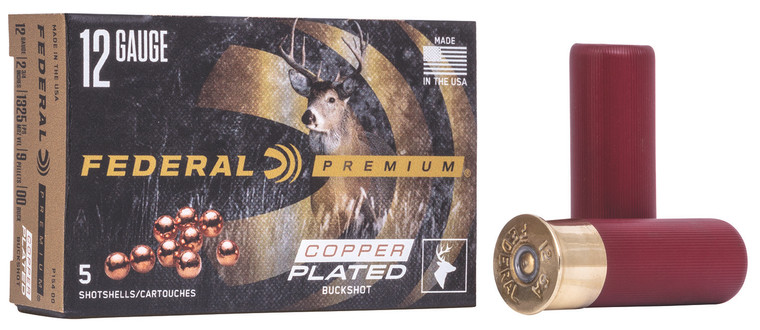 Federal P15400 12 Gauge Buckshot Ammunition - 00 Buck, 1 1/8 oz, 1325 fps, 50 Rounds Case