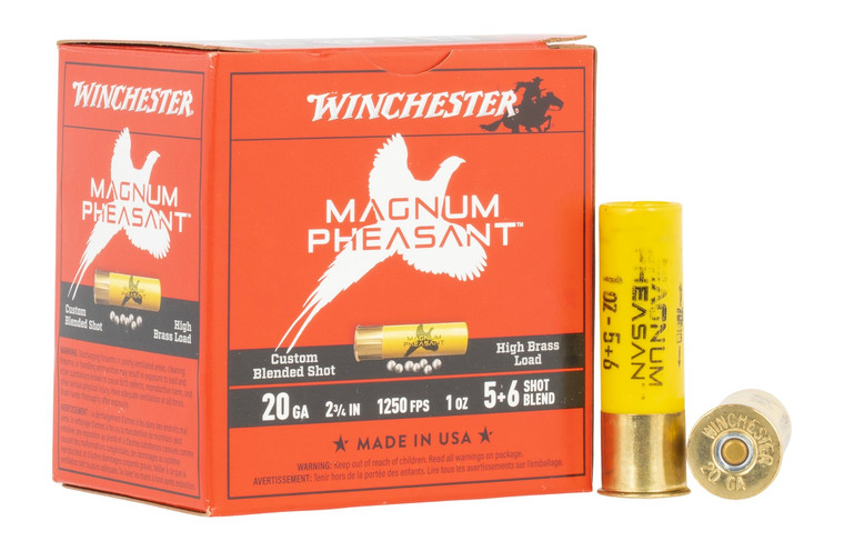 Winchester Ammo MP2056 20 Gauge Shotshell Lead Loads, 1 oz, 5 & 6 Shot, 25 Rounds
